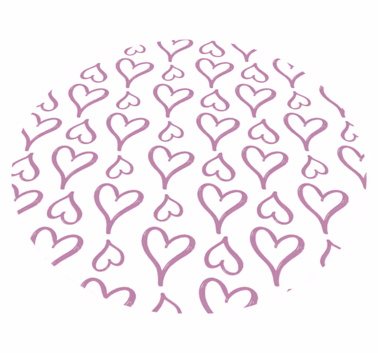 Pink heart pattern vinilne talne obloge z teksturo - TenStickers