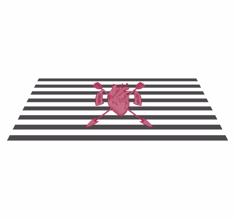 Heart arrows together vinilne preproge z napisom - TenStickers