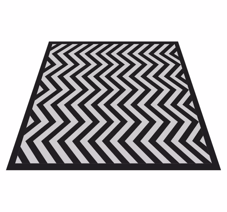 Black and grey zigzag vinilne preproge z vzorci - TenStickers