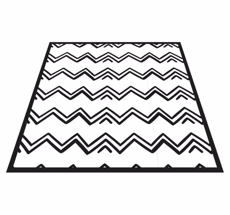 Nepravilna črna bela zig zag kvadratna vinilna preproga - TenStickers