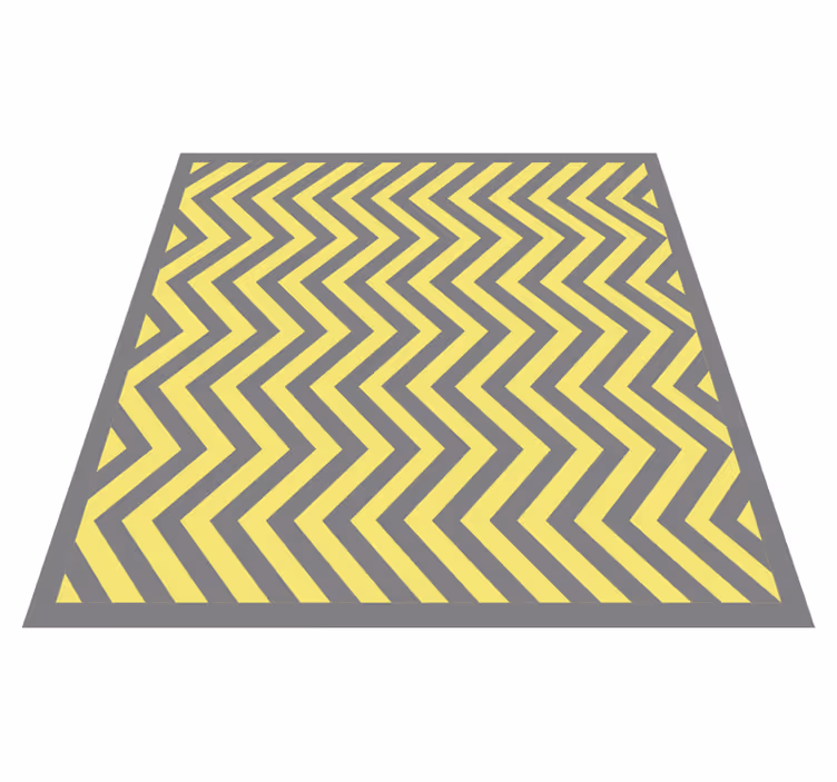 Yellow and grey chevron vinilna preproga s črtami - TenStickers