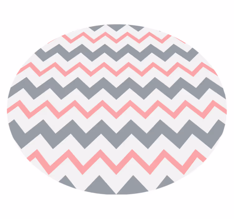 Grey and pink chevron skandinavski vinilni preproga - TenStickers