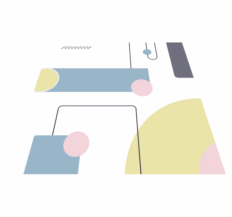 Abstract pastel forms minimalistična vinilna preproga - TenStickers