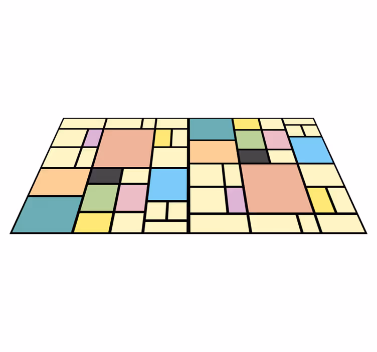 Patchwork barvni bloki pravokotna preproga - TenStickers