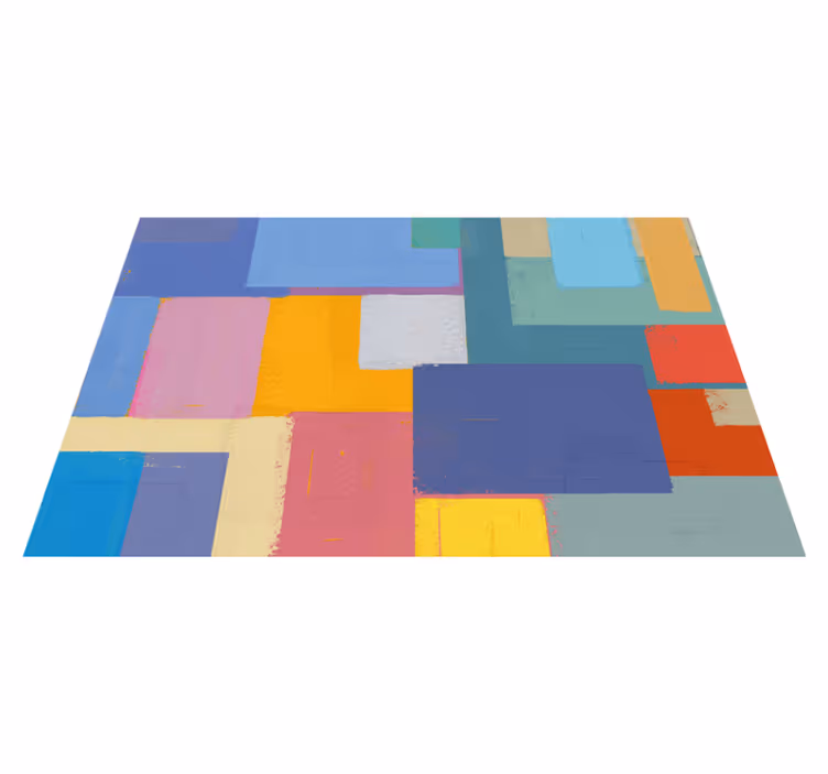 Vibrant block arrangement vinilne preproge z vzorci - TenStickers