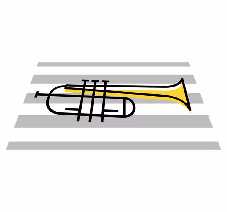 Elegantna ilustracija trobente Vinilna preproga s črtami - TenStickers