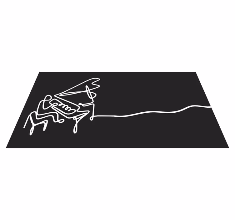 Pianist line art luštna oblika moderna preproga - TenStickers
