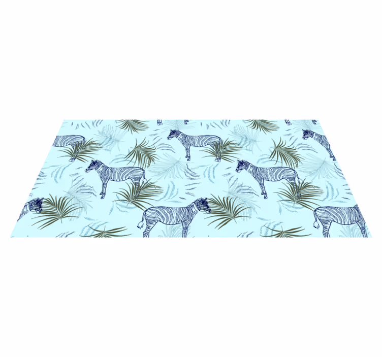 Zebra patterned leaves tepih z živalskim potiskom - TenStickers