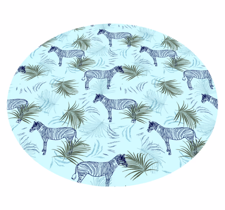 Zebra and leaves tepih z živalskim potiskom - TenStickers