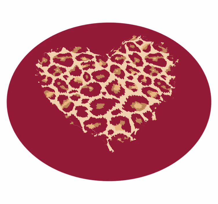 Pike z vzorcem srca vinilni tepih s potiskom živali - TenStickers