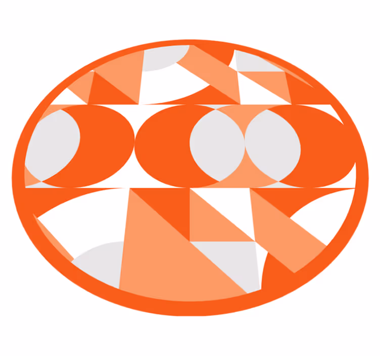 Orange retro patterns vinilne preproge z vzorci - TenStickers
