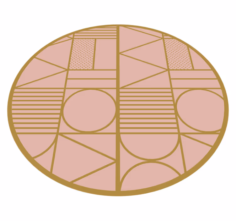 Roza motiv Vinilne preproge z geometrijskimi vzorci - TenStickers