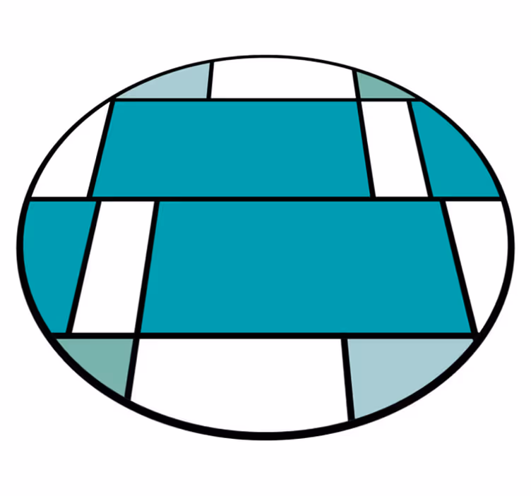 Geometric turquoise motif sodobne vinilne preproge - TenStickers