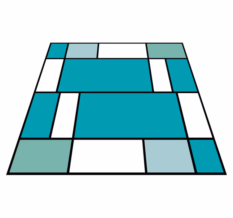 Blue mondrian tiles vinilne preproge z vzorci - TenStickers