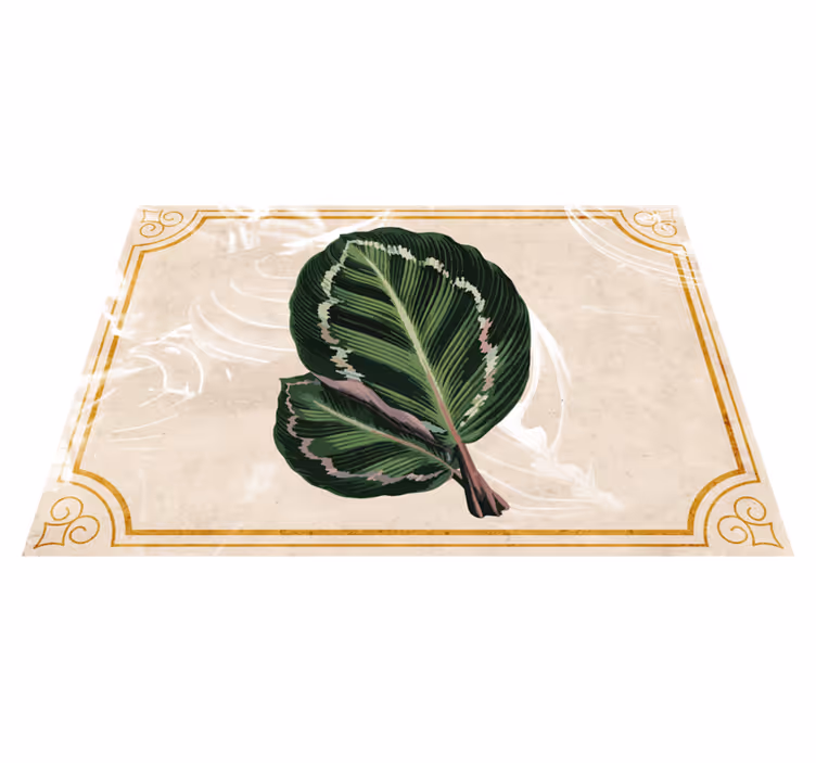 Leaf motif elegance naravna vinilna preproga - TenStickers