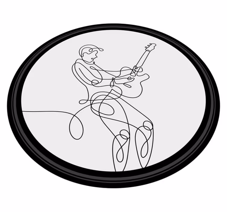 Glasbenik s črtno umetnostjo Vinilne talne obloge z teksturo - TenStickers