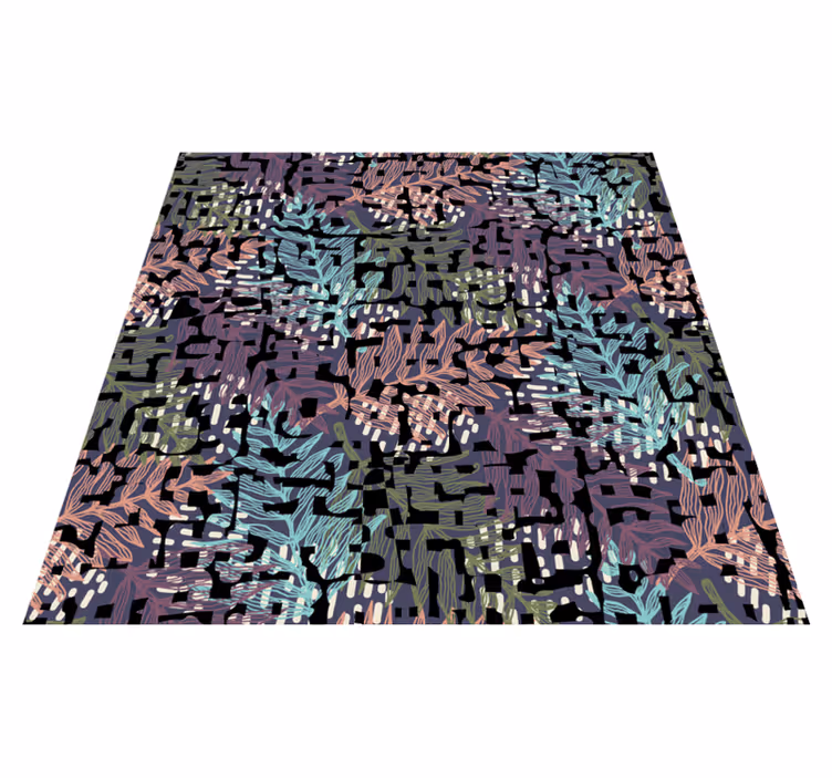 Leafy colorful pattern naravne vinilne preproge - TenStickers