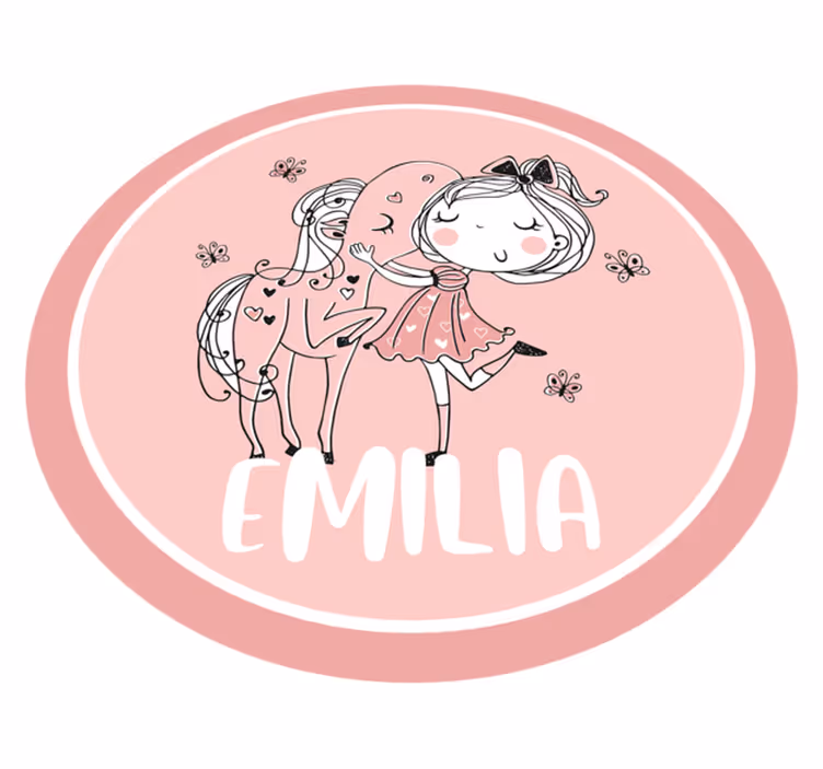 Dekle in konj z imenom Vinilna preproga za najstnike - TenStickers