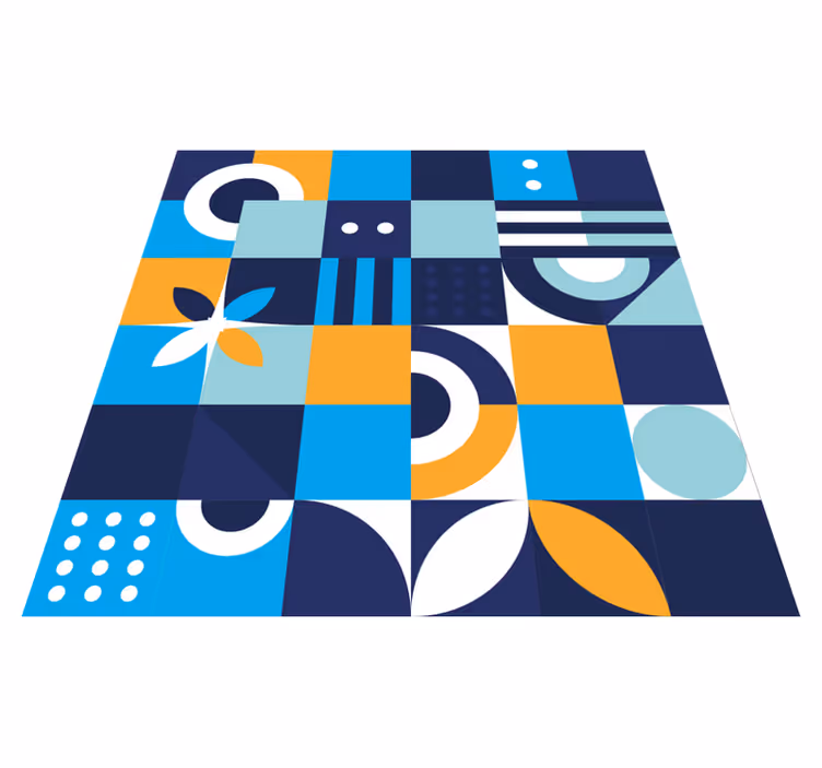 Geometric color shapes vinilna talna obloga ploščice - TenStickers