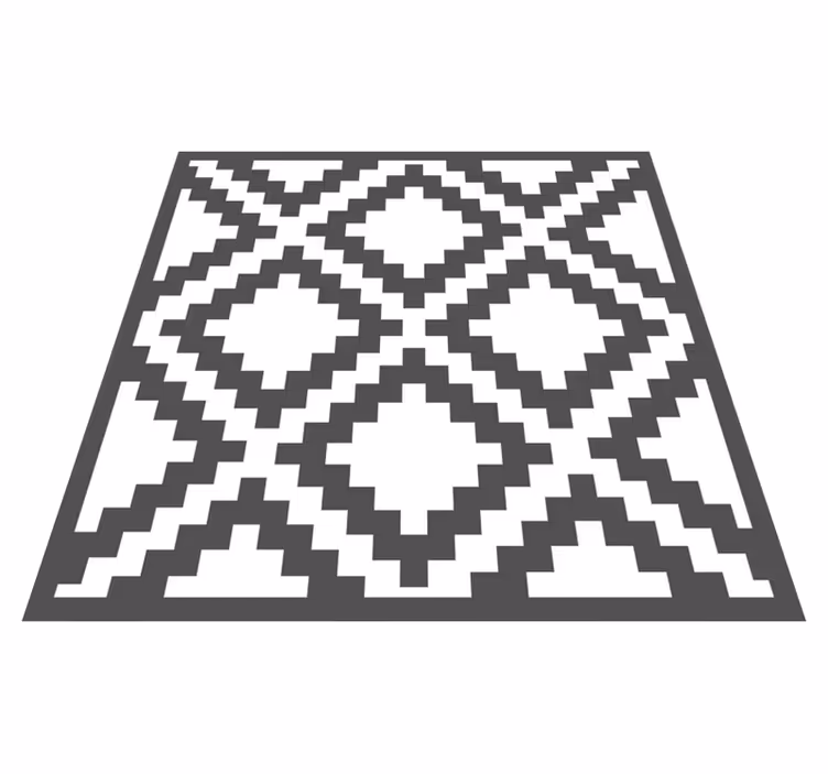 Black diamond pattern vinilne preproge z vzorci - TenStickers