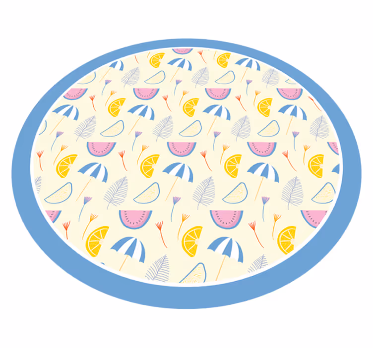 Barviti poletni elementi cvetlična vinilna preproga - TenStickers
