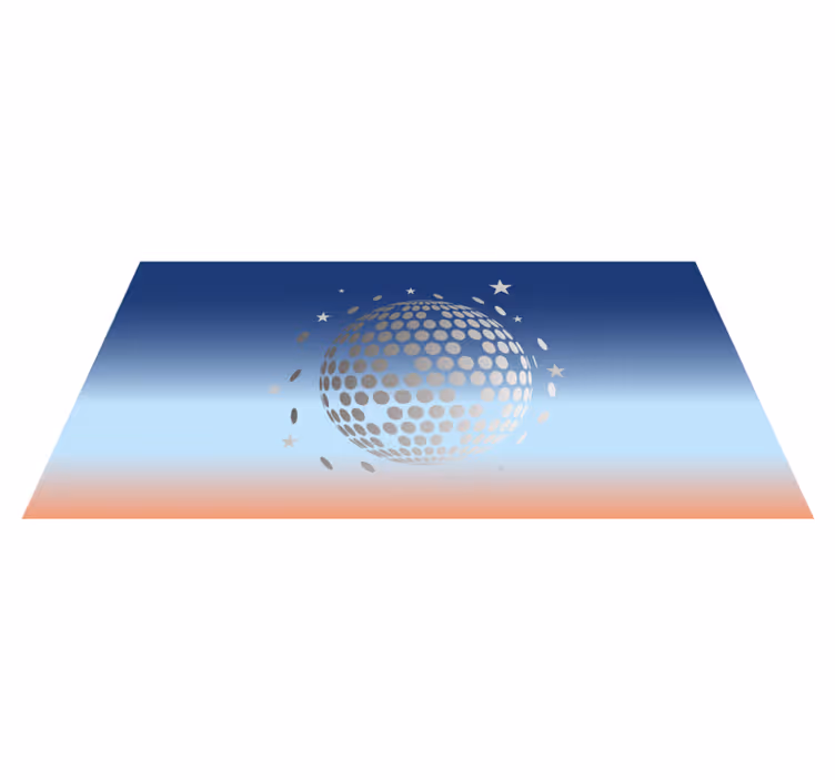 Gradient barvita disko krogla vintage preproga - TenStickers