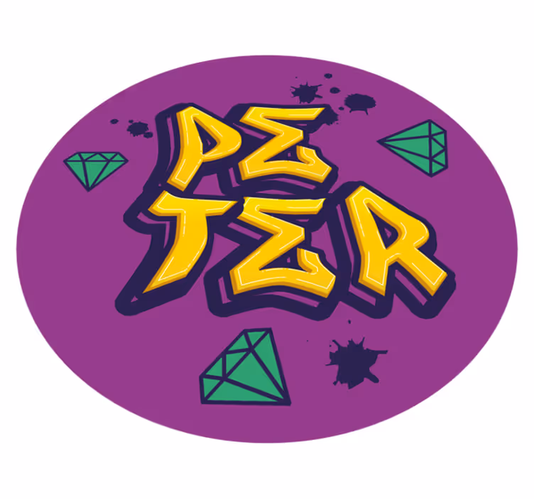 Umetnost in diamanti Vinilna preproga z imeni - TenStickers