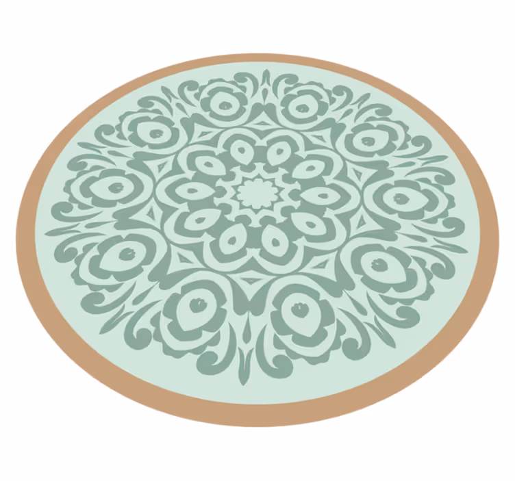 Okrogel botanični aranžma Vinilna preproga mandala - TenStickers