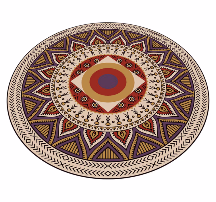 živahen krožni vzorec Vinilna preproga mandala - TenStickers