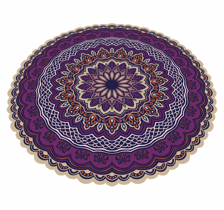 Vibrant purple design vinilna preproga mandala - TenStickers