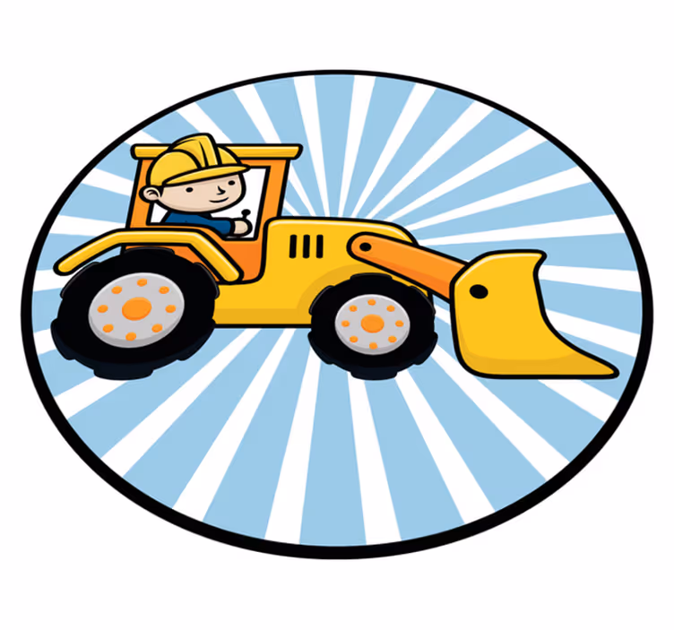 Zabavno gradbeno vozilo Otroške vinilna preproga - TenStickers