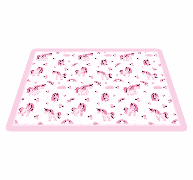 Doodle style unicorn world kids vinil preproga - TenStickers