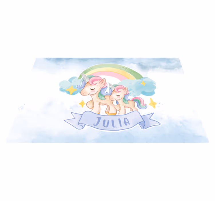 Unicorn family illustration vinilne preproge v vzorcih - TenStickers
