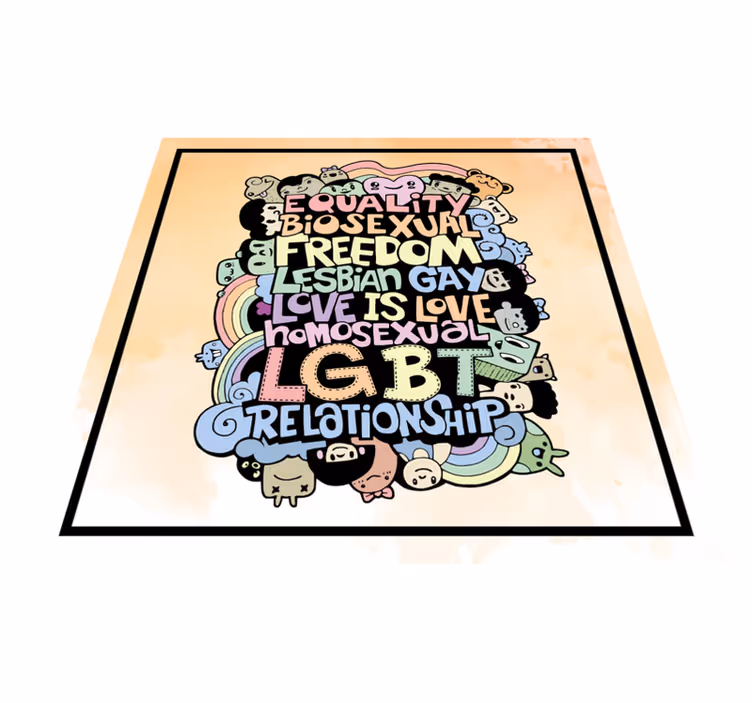 Barvito lgbt sporočilo vinilne preproge z napisom - TenStickers