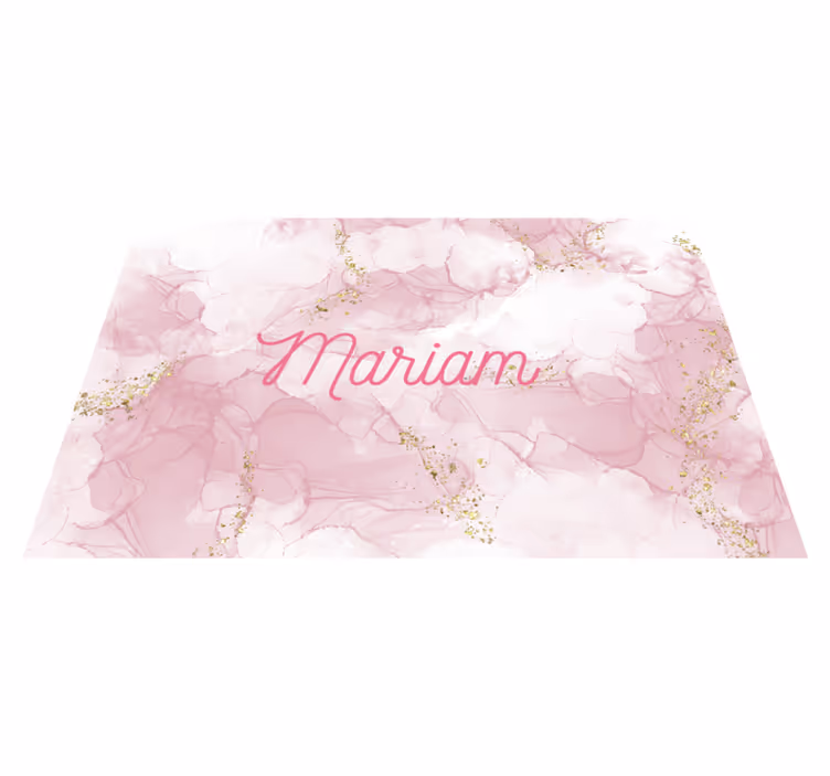 Elegant pink name marmorna vinilna preproga - TenStickers