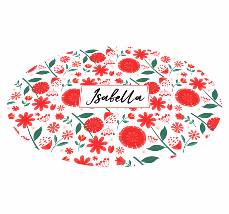 Rdeče rože po meri Vinilne preproge za spalnico - TenStickers
