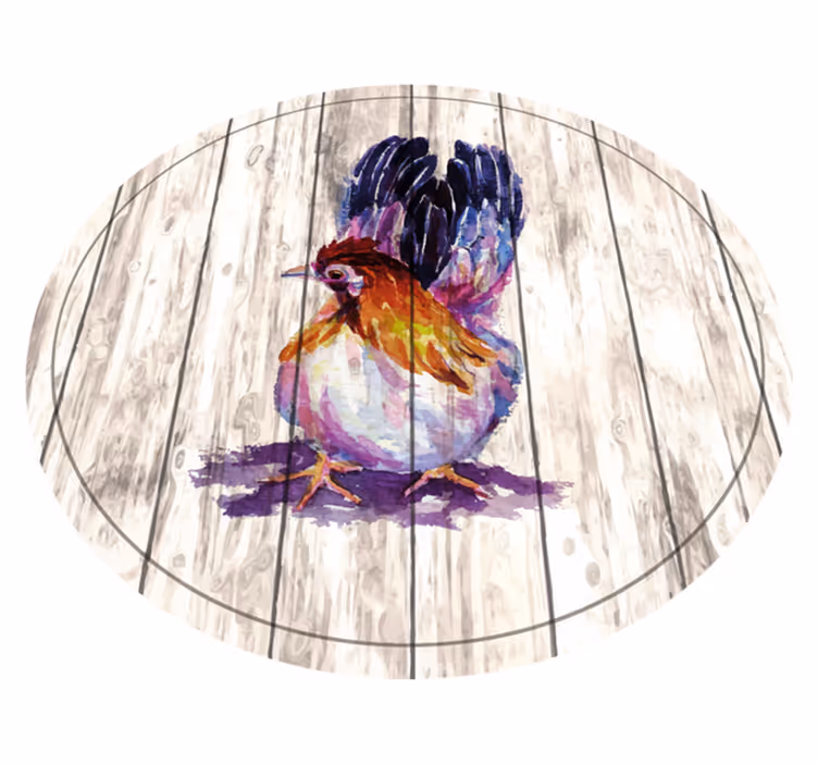 Charming colorful chicken vinilni tepih z živalskim motivom - TenStickers
