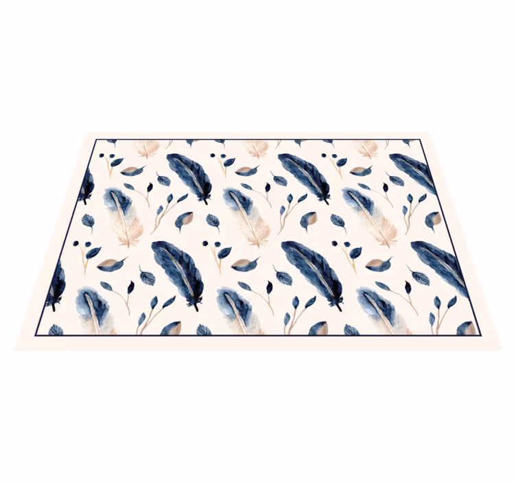 Feathered botanical motif tepih z živalskim potiskom - TenStickers