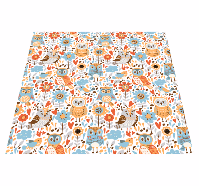 Charming owl pattern tepih z živalskim potiskom - TenStickers