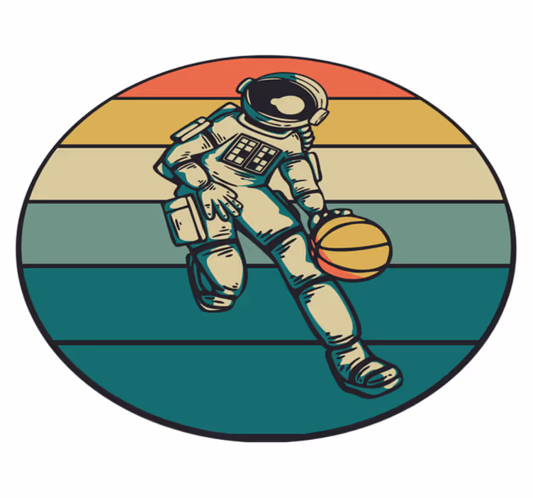 Igra astronavtske košarke Vinilna preproga z igre - TenStickers