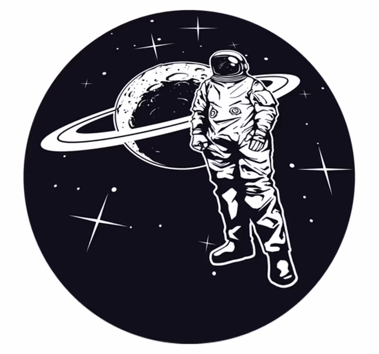Kozmonavt v vesolju vinilna preproga s zvezdami - TenStickers
