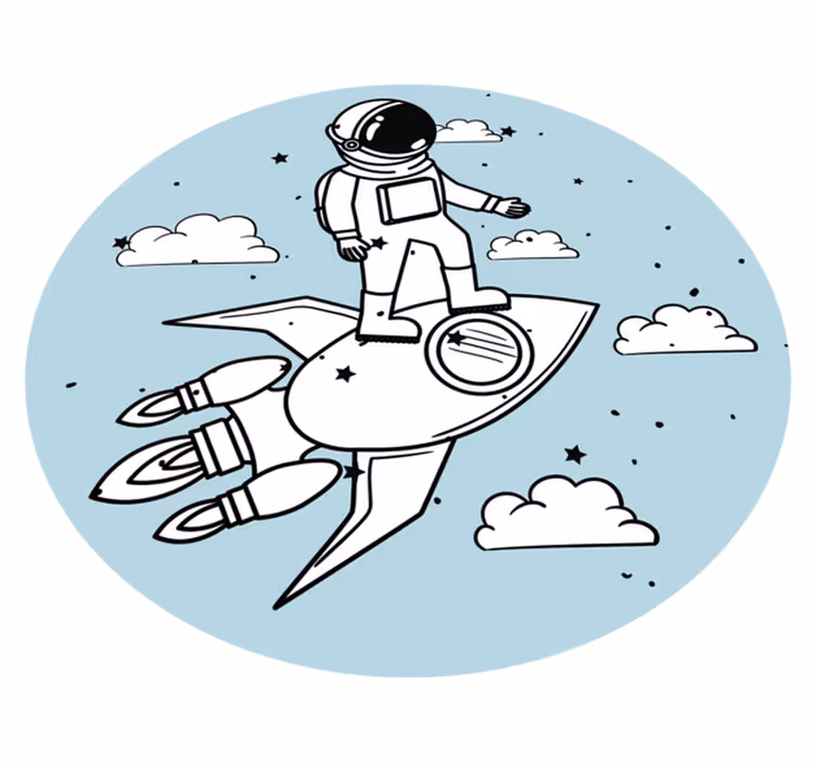 Raketna pustolovščina astronavta Otroške vinilna preproga - TenStickers