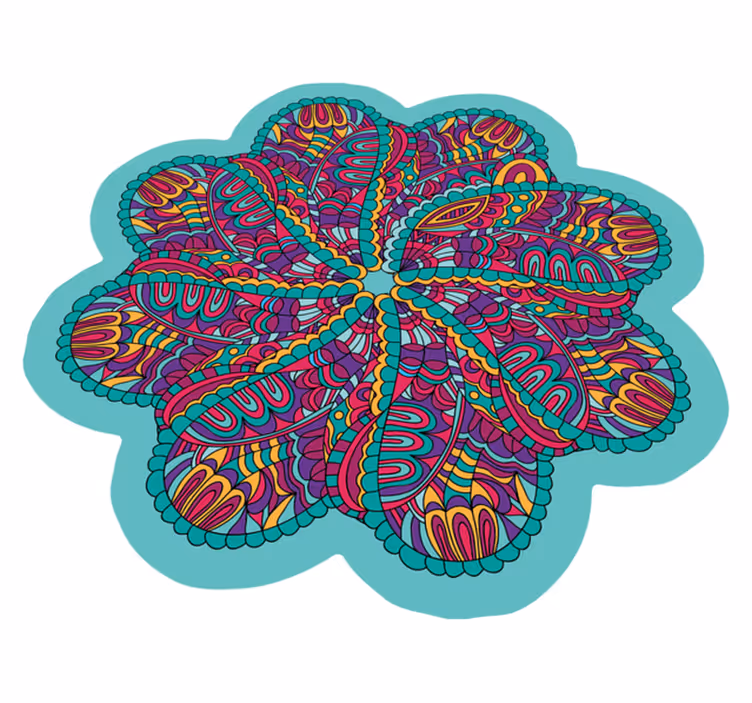 živahen barvit motiv Vinilna preproga mandala - TenStickers
