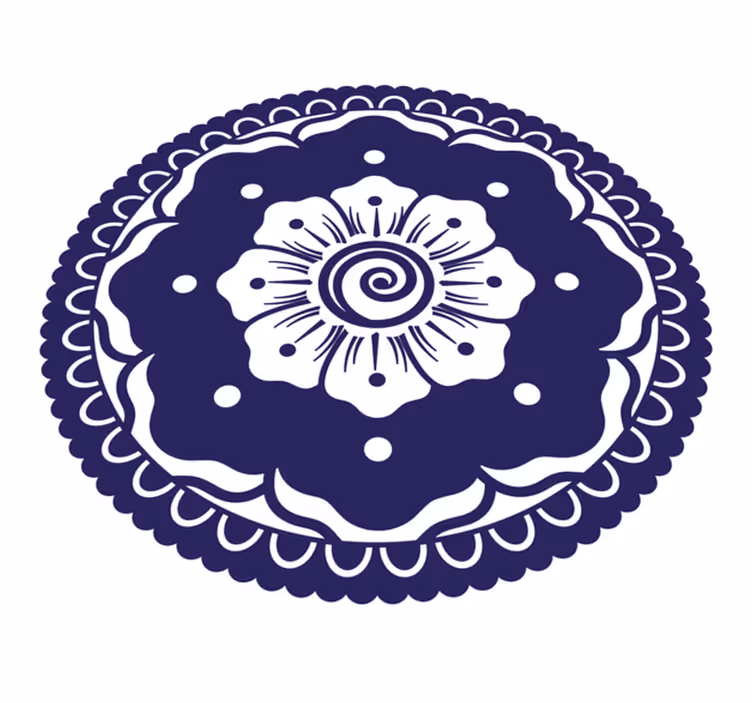 Mornarski cvetlični aranžma Vinilna preproga mandala - TenStickers