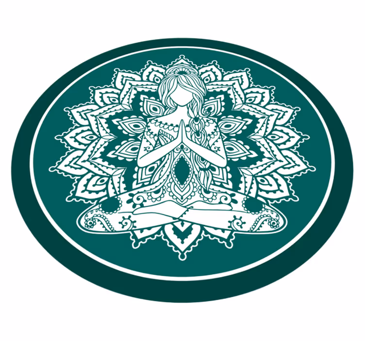 Meditativna zelena umetnost Vinilna preproga mandala - TenStickers