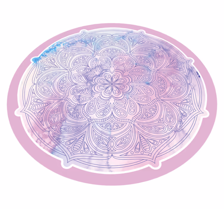 Pastelno roza cvetlični Vinilna preproga mandala - TenStickers