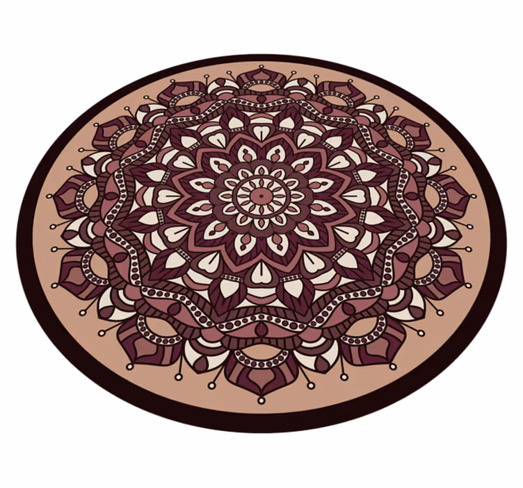 Zemeljske barve podrobna mandala vinil preproga - TenStickers