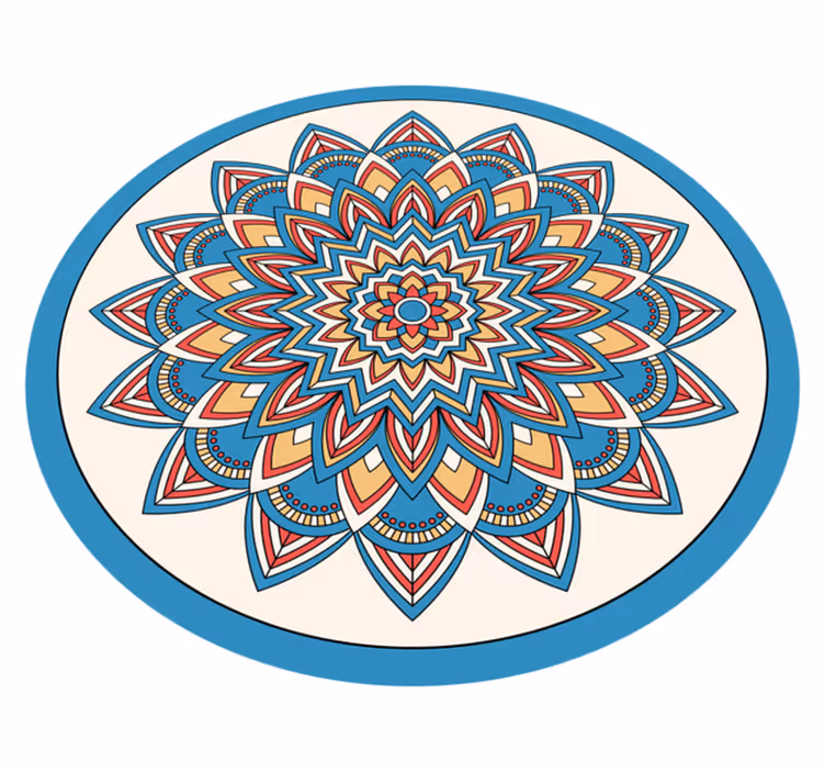živahna botanična ureditev Vinilna preproga mandala - TenStickers