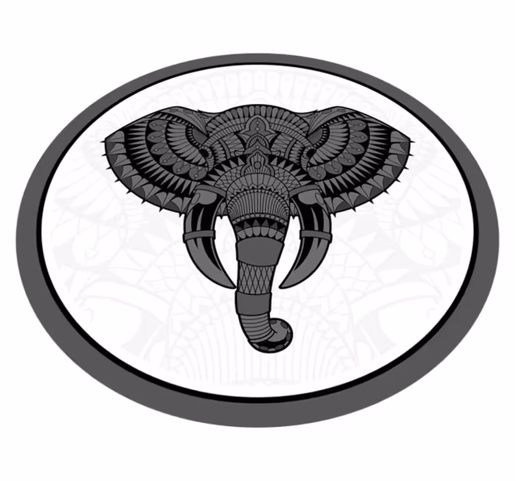 Slon s teksturo mandale vinil preproga mandala - TenStickers