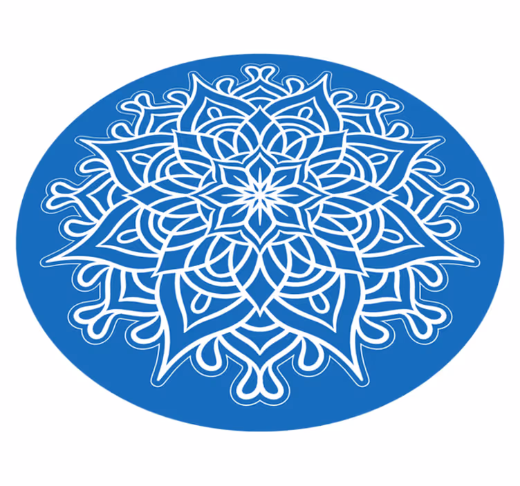 Svetlo modra snežna mandala vinilna preproga - TenStickers